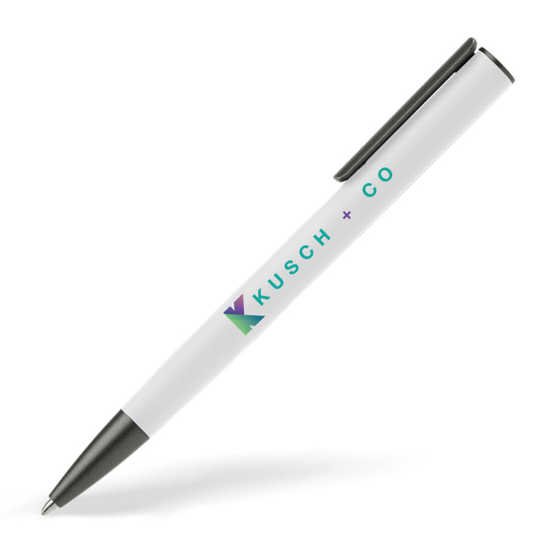 Stylo bille toucher gomme acier