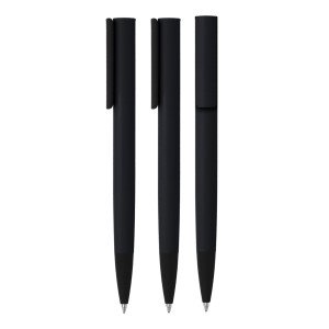 Stylo bille toucher gomme mat noir
