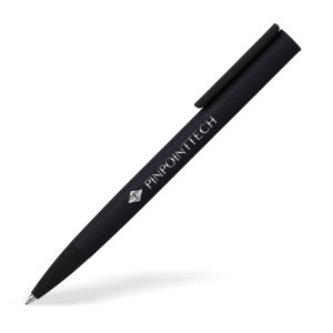 Stylo bille toucher gomme mat noir