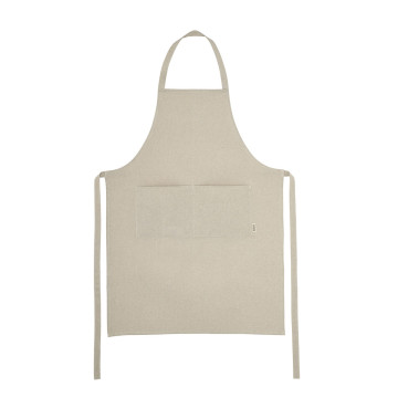 Tablier en matières recyclées double poche avant 220g/m²