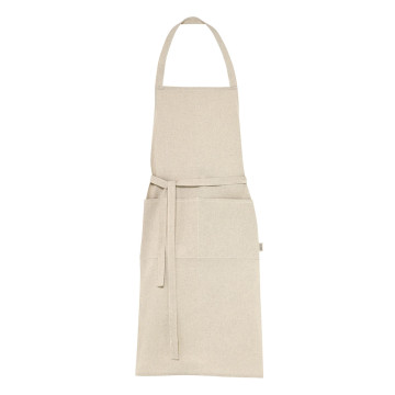 Tablier en matières recyclées double poche avant 220g/m²