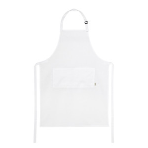 Tablier en matières recyclées double poche avant blanc 180 g/m²
