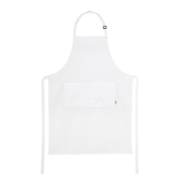 Tablier en matières recyclées double poche avant blanc 180 g/m²