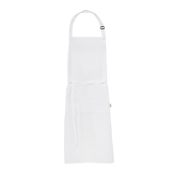 Tablier en matières recyclées double poche avant blanc 180 g/m²