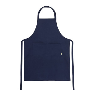 Tablier en matières recyclées double poche avant couleurs 180 g/m²