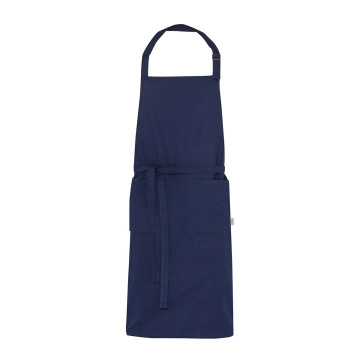 Tablier en matières recyclées double poche avant couleurs 180 g/m²