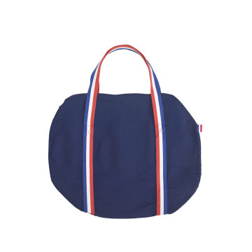 Sac polochon en coton couleur avec anses tricolores