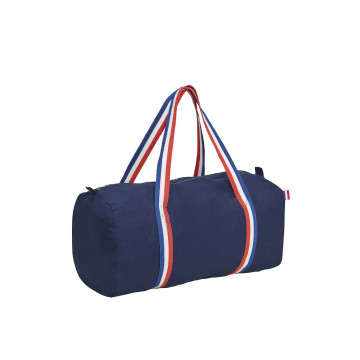 Sac polochon en coton couleur avec anses tricolores