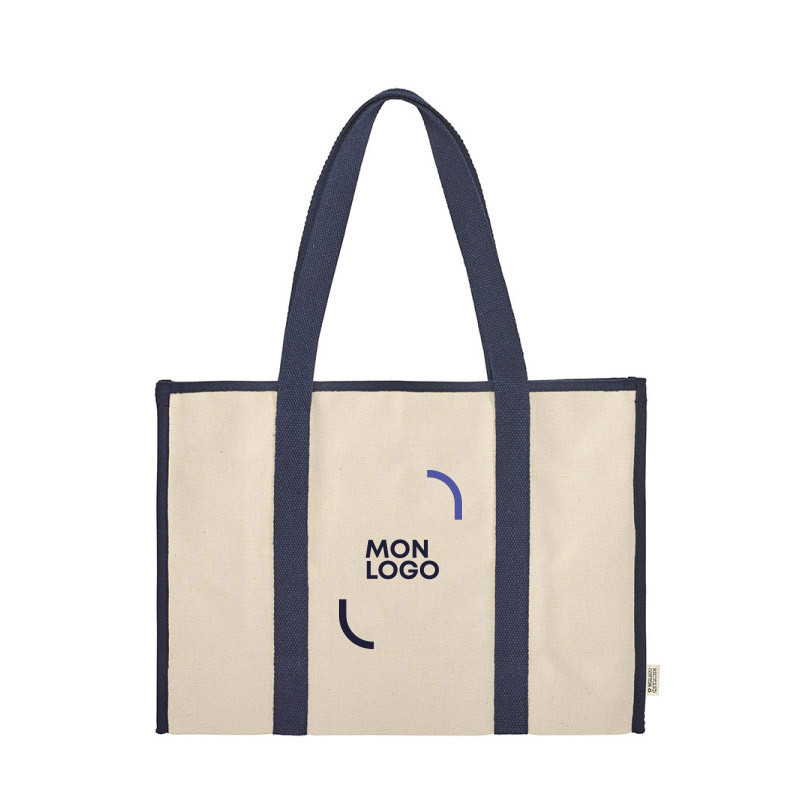 Sac cabas grand format zippé avec soufflets 510 g/m2