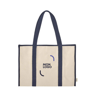 Sac cabas grand format zippé avec soufflets 510 g/m2