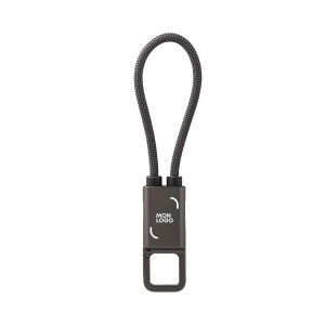 Porte-clés mousqueton câble de chargement 60 W en rPET Akashi®