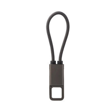 Porte-clés mousqueton câble de chargement 60 W en rPET Akashi®