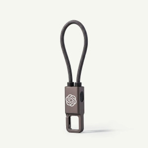 Porte-clés mousqueton câble de chargement 60 W en rPET Akashi®