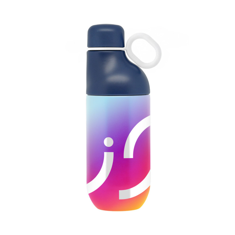 Bouteille isotherme 500 mL  gobelet acier inox recyclé quadri 360°