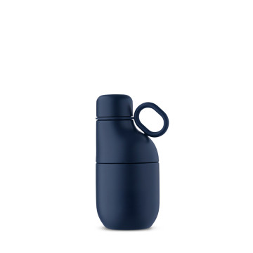 Bouteille isotherme 330 mL  gobelet acier inox recyclé quadri 360°