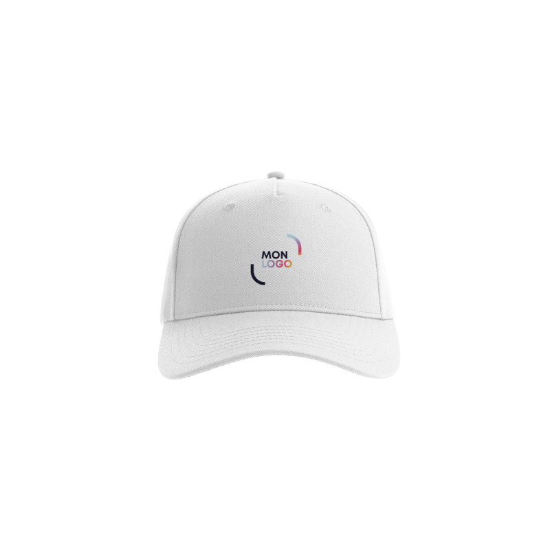 Casquette 5 pans en polyester recyclé Atlantis® blanche