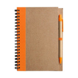 Carnet de notes recyclé A5 à spirales avec stylo