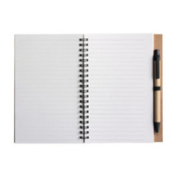 Carnet de notes recyclé A5 à spirales avec stylo
