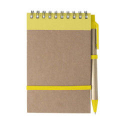 Bloc notes recyclé à spirales avec stylo
