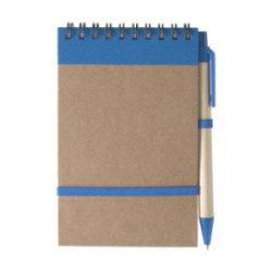 Bloc notes recyclé à spirales avec stylo