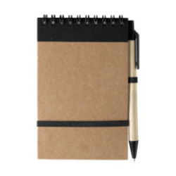 Bloc notes recyclé à spirales avec stylo