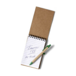 Bloc notes recyclé à spirales avec stylo