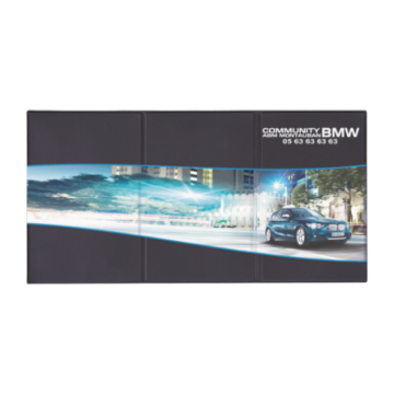 Porte-carte grise gomme mat marquage quadri