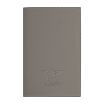 Porte-carte grise gomme mat incrustation