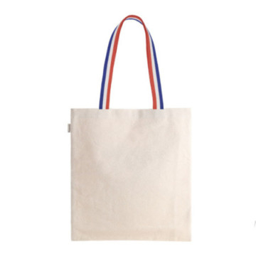 Sac en coton recyclé GRS avec anses tricolores Goodjour®