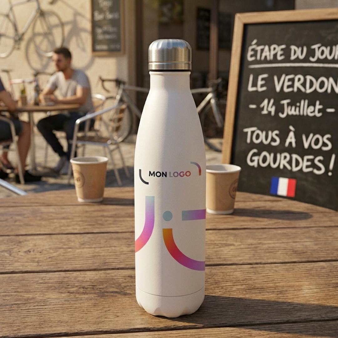 bouteille isotherme blanche personnalisée